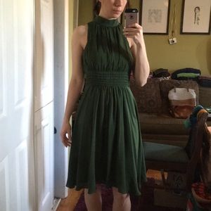 Zara Chiffon Mock Neck Sleeveless Dress